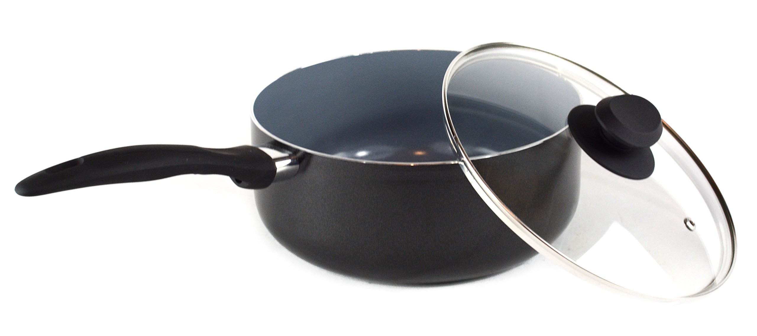 Nonstick Ceramic Frying Pan 4 Quart (3.8L) - Black Skillet for Healthy Cooking - Perfect for Sauteing, Frying & Omelets