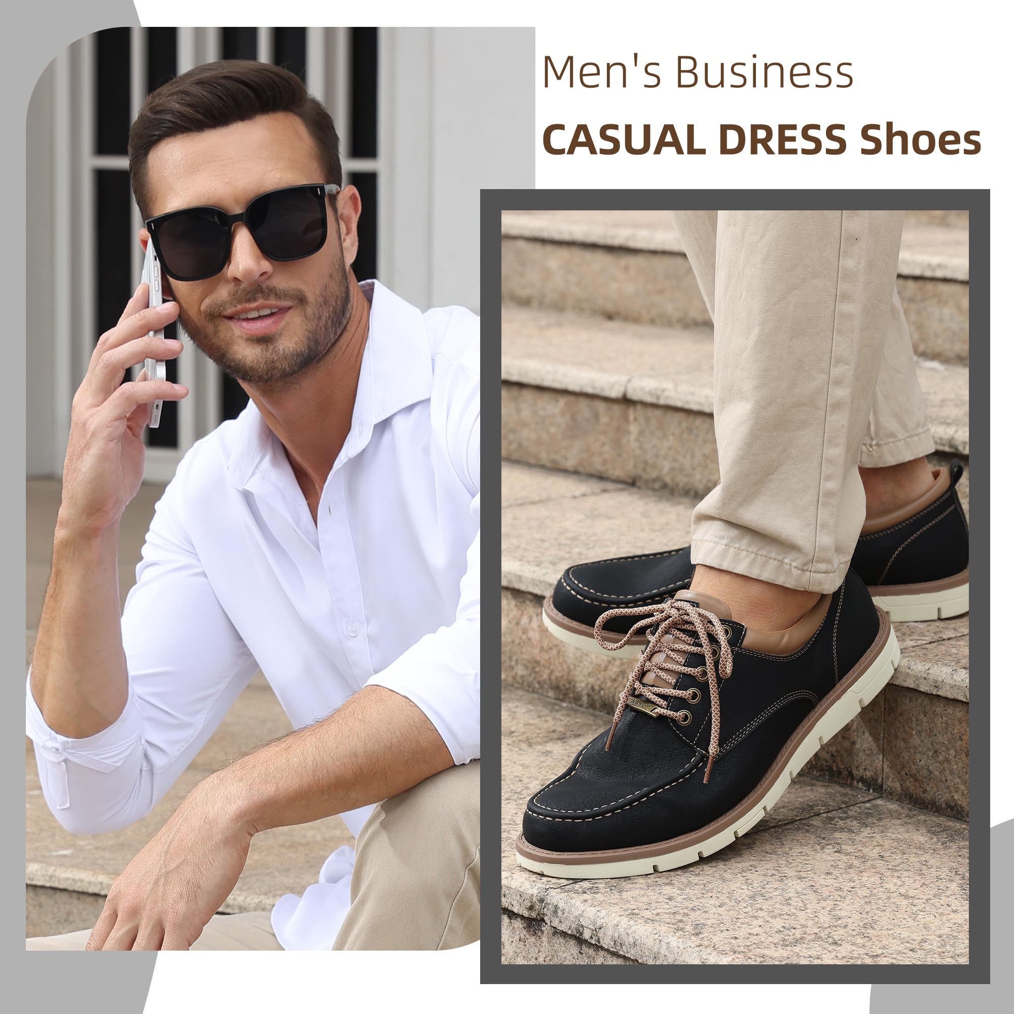 KKYC Men's Comfortable Casual Shoes - Slip On & Lace Up Sneakers for Walking, Work & Everyday Wear