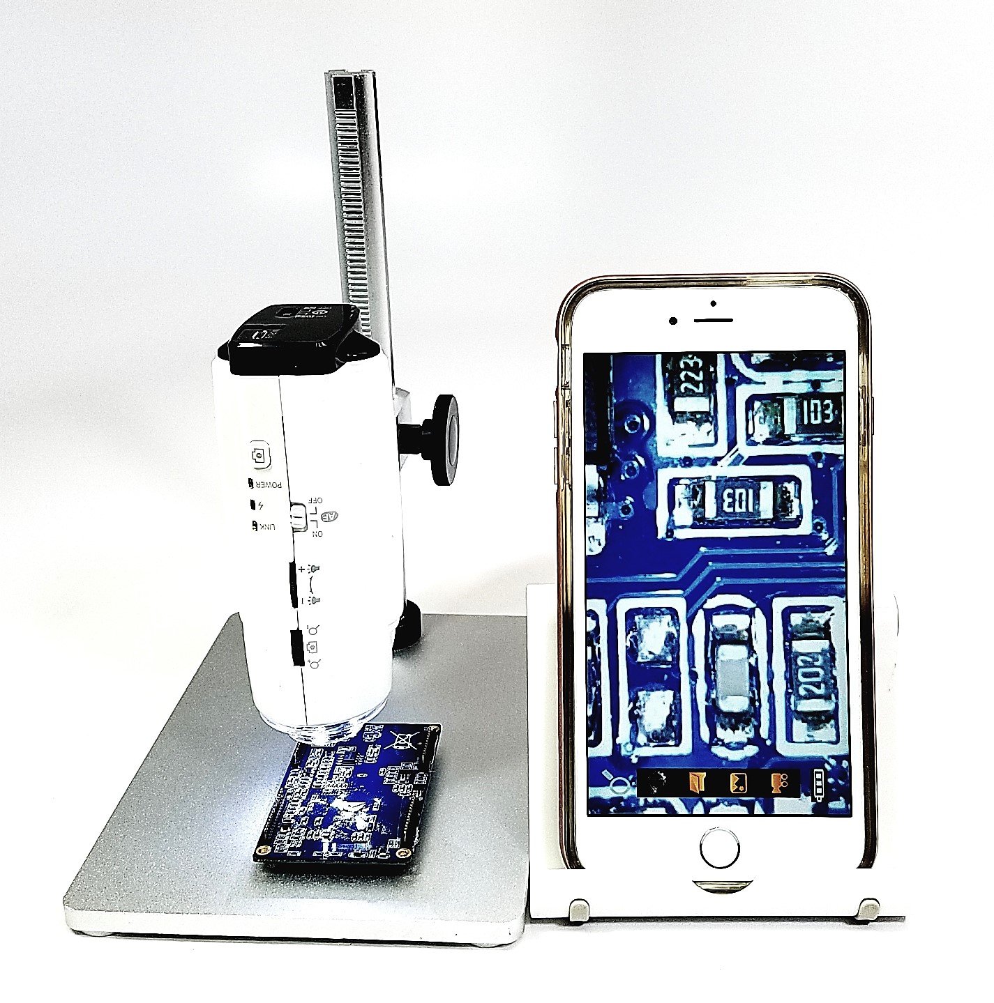 UM05 Handheld USB Digital Autofocus Microscope with Steel Stand - 320x Magnification for 22
