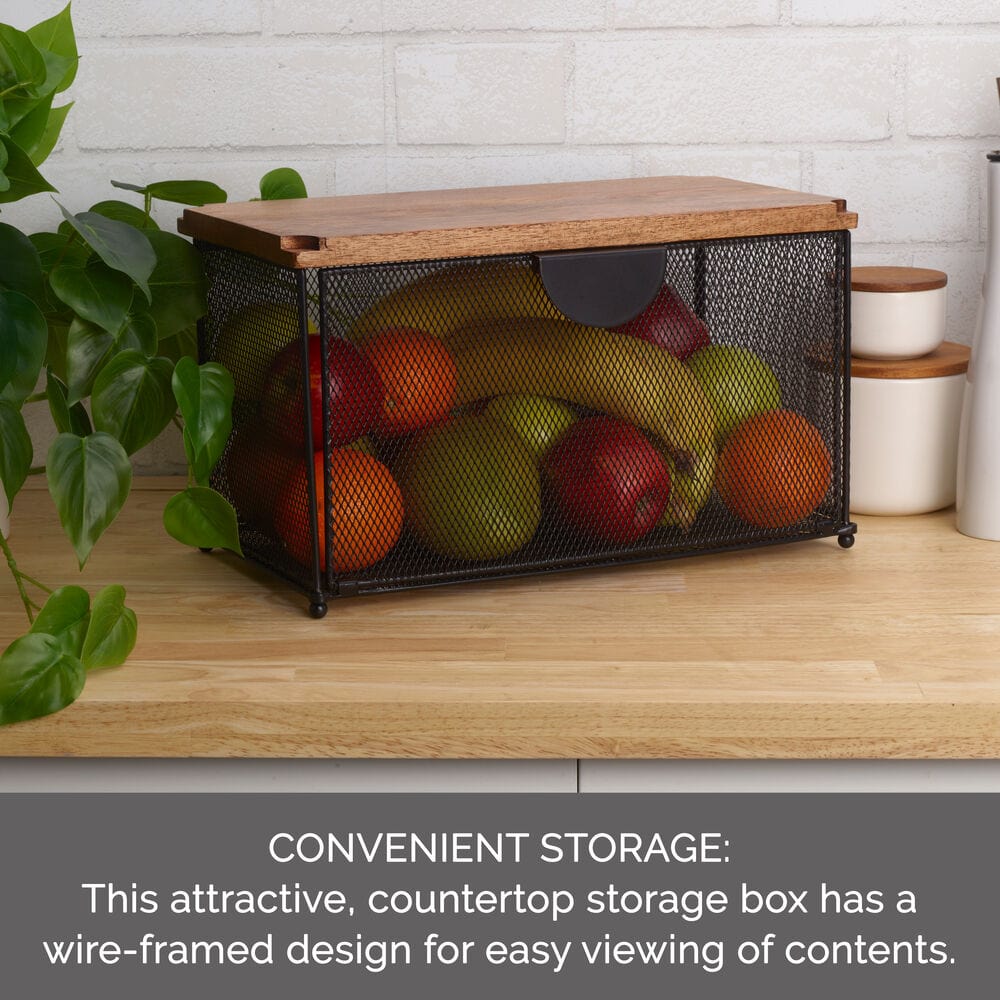 Stainless Steel Countertop Storage Basket - Organizer for Kitchen, Bathroom, Office | Perfect for Fruits, Utensils, Towels & Office Supplies
