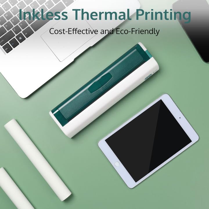 OFFNOVA Wireless Portable Thermal Printer for Travel - Inkless Printing, US Letter & A4 Size Compatible - Works with iOS, Android, Laptop - Includes 8.5
