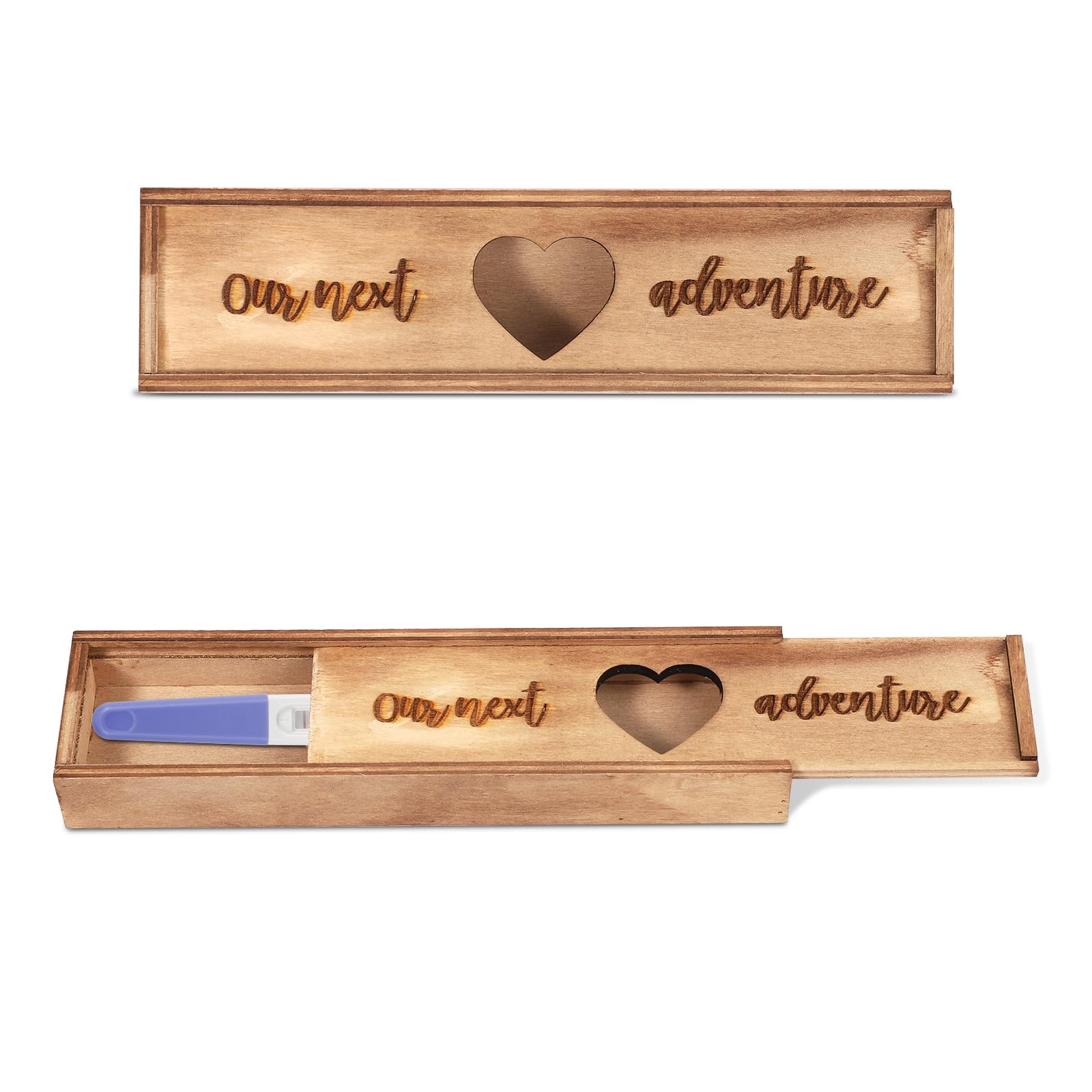 **Pregnancy Test Keepsake Box - Wooden Baby Reveal Memory Box for Announcement, Gender Reveal & First Trimester Gift for Husband, Dad & Family - Perfect for Surprise Pregnancy Announcements & Cherished Moments**