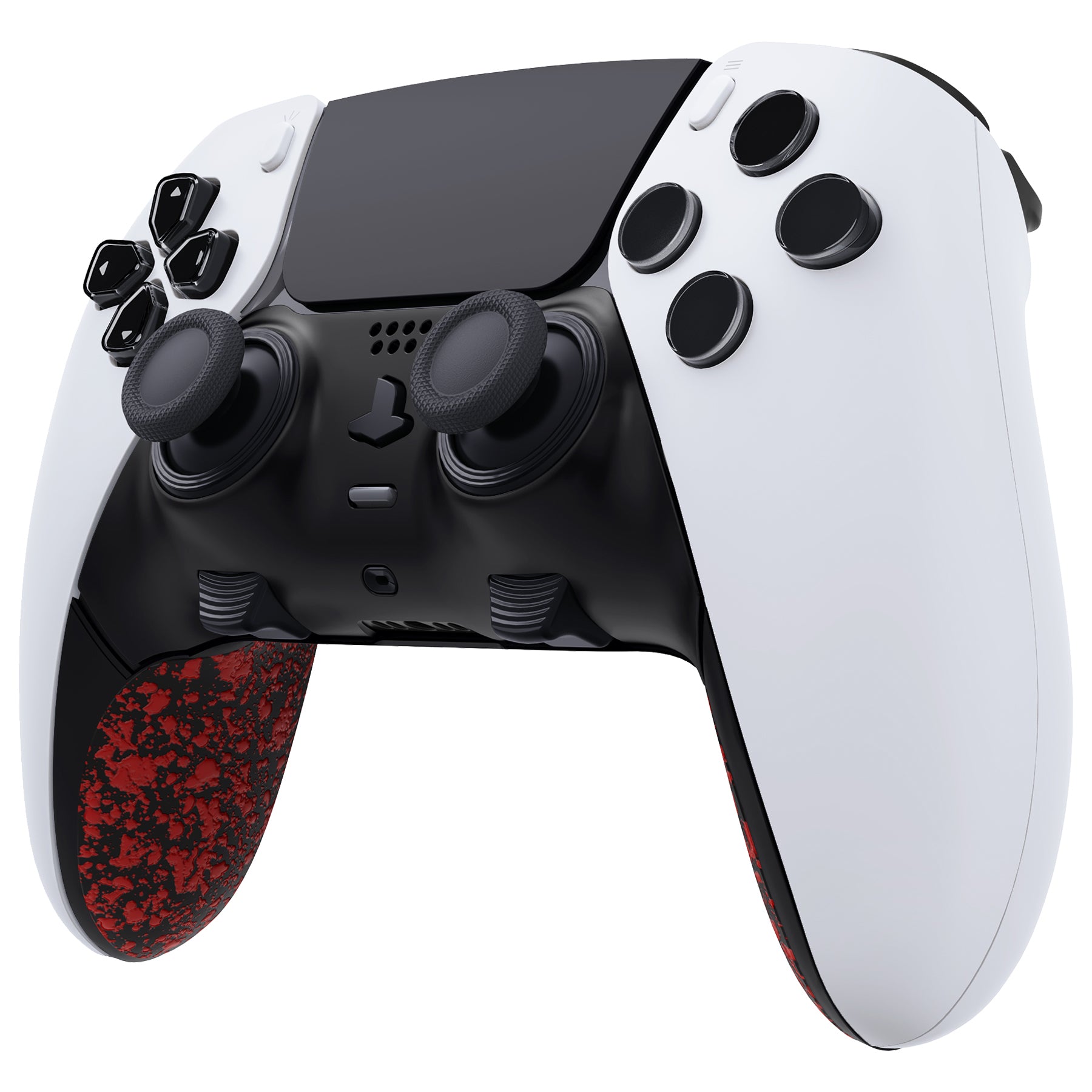 eXtremeRate Textured Red Top Bottom Shell Cover for PS5 Edge Controller - DIY Replacement Front & Back Clip, Custom Plates (CXQEGP014) - Perfect for Gaming, Customization & Controller Protection
