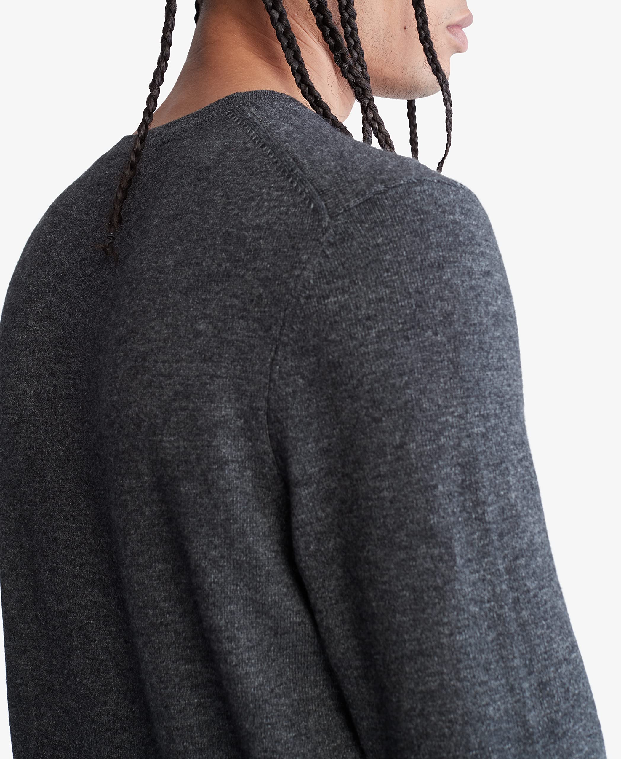 Calvin Klein Men's Merino Wool Blend V-Neck Sweater | Soft & Warm Winter Pullover | Perfect for Office, Casual & Holiday Outfits
