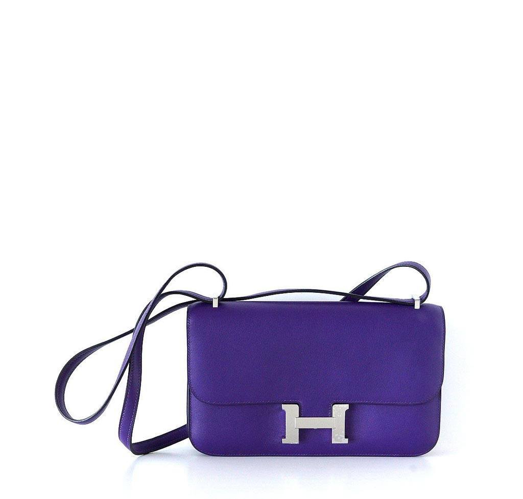 Hermès Constance Elan Iris Bag Palladium Hardware - Luxury Crossbody Bag for Women, Perfect for Date Night & Special Occasions