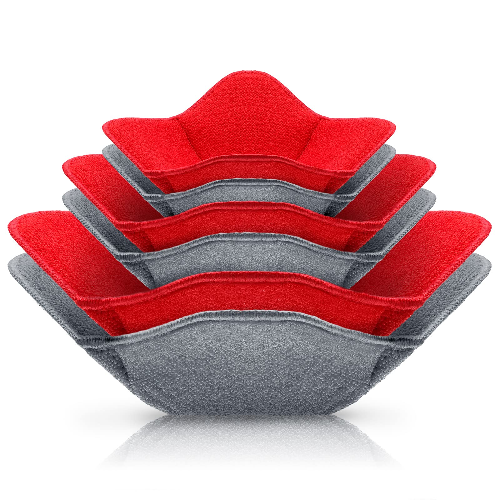 Patelai 6-Piece Microwave Bowl Holder Set - Heat Resistant & Reversible for Hot & Cold Bowls (3 Sizes) - Perfect for Microwave Use, Soup Serving & Kitchen Storage