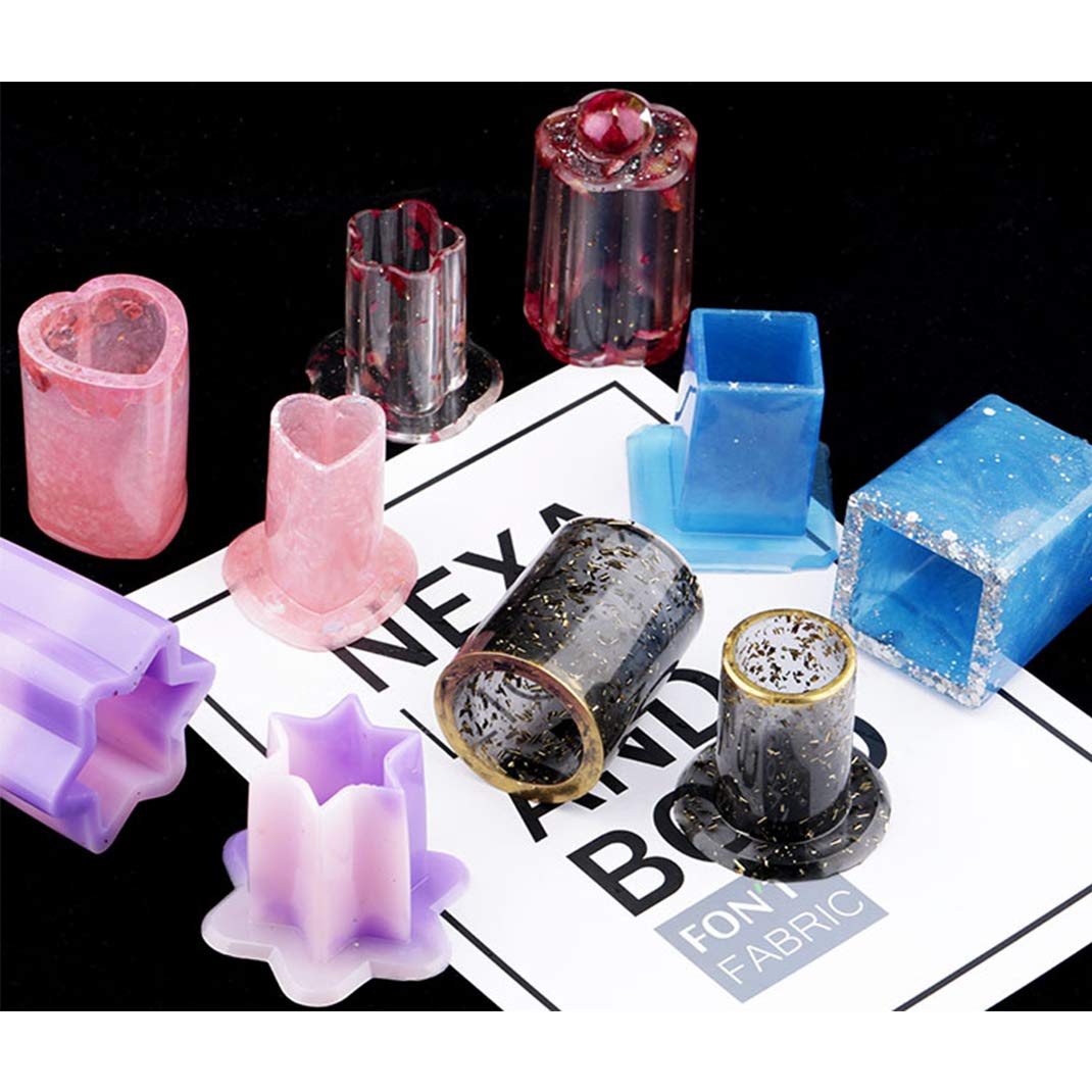iSuperb 2-Pack Silicone Resin Molds for Toothpick Holder, Pen Holder & Lipstick Organizer - DIY Epoxy Resin Casting Molds for Craft Storage Box & Jar - Perfect for Home Decor, Office Organization & Gift Making