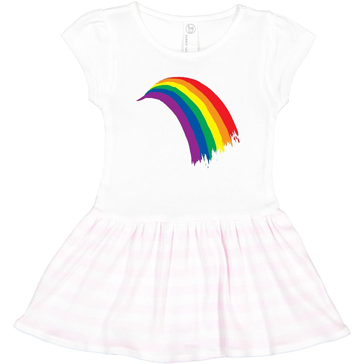 Inktastic Painted Pride Rainbow Toddler Dress - Cute & Colorful Outfit for Girls, LGBTQ+ Friendly Kids Clothing, Perfect for Pride Parades, Birthday Parties & Family Photos