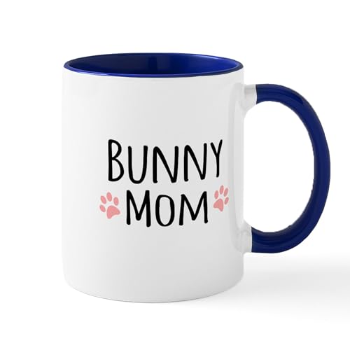 White/Navy Inside - Bunny Mom Mugs