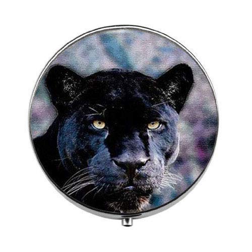 Black Panther Themed Glass Pill Box - Portable Candy & Medicine Storage Container - Perfect for Travel, Home, and Office Use