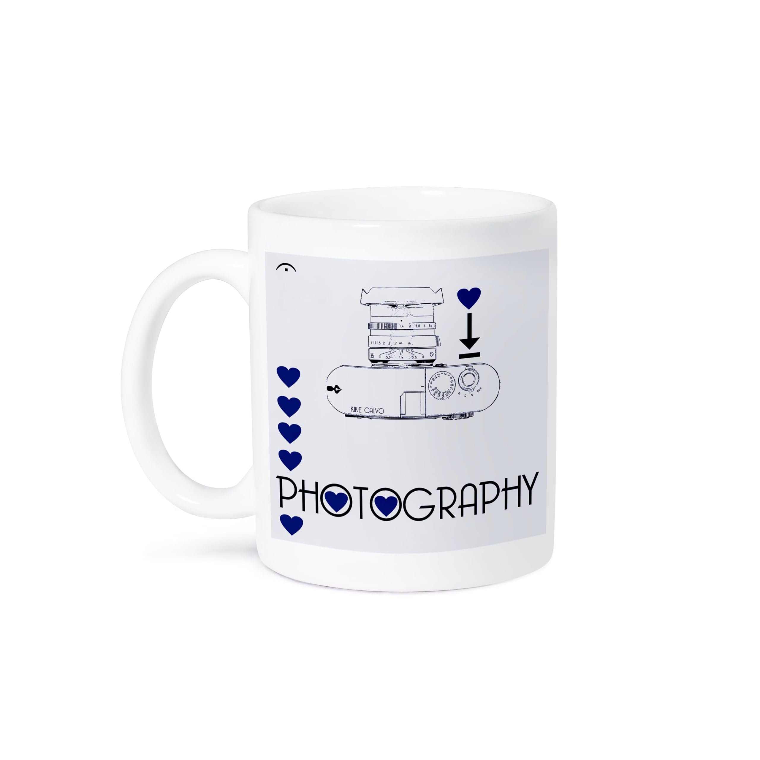 3dRose I Love Photography Ceramic Coffee Mug - 11 Oz, Perfect Gift for Photographers & Photo Lovers - Ideal for Home, Office, or Studio Use
