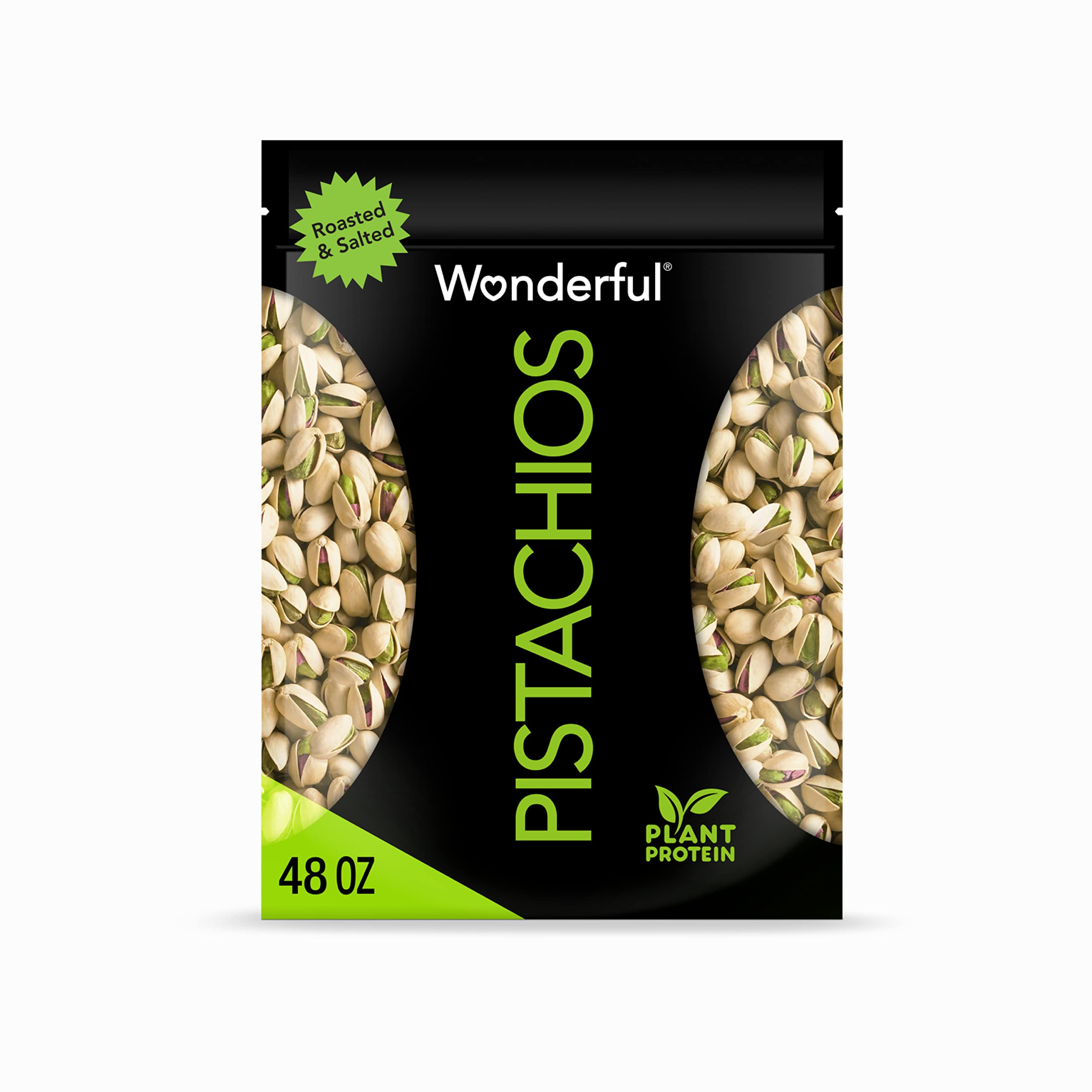 Wonderful Pistachios In Shell - Roasted & Salted Nuts, 48oz Resealable Bag | High Protein Snack, Bulk Healthy Nuts for Adults | Perfect for Office Snacking, Parties & On-the-Go Nutrition