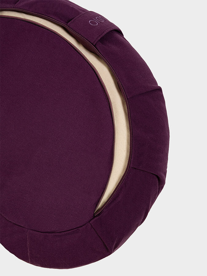 Organic Buckwheat Zafu Meditation Cushion - Crescent Shape Yoga Pillow for Meditation, Yoga & Zen Practice - Perfect for Home Studio, Yoga Class & Mindfulness Retreats