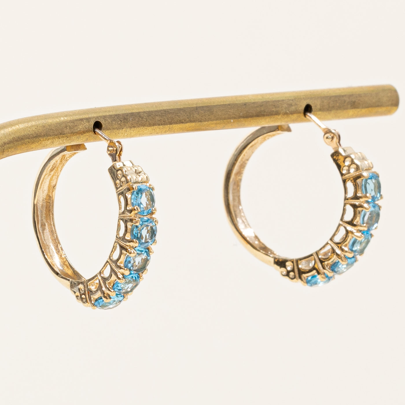 Blue Topaz Hoop Earrings for Women | 1.60ctw Genuine Gemstone | Sterling Silver Jewelry | Elegant Dangle Earrings for Party, Wedding & Everyday Wear