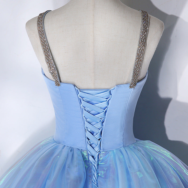 Sparkly Sweet 16 Birthday Party Dress - Fairy Spaghetti Strap Prom Gown for Teens - Formal Evening Gown for Quinceañera, Homecoming, and Special Occasions