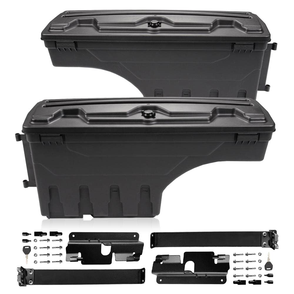 G-PLUS Lockable Truck Bed Storage Box Toolbox - Compatible with Chevy Silverado & GMC Sierra 1500/2500HD/3500HD (2007-2018 Models) - Secure Weatherproof Tool Storage for Camping, Work & Outdoor Adventures