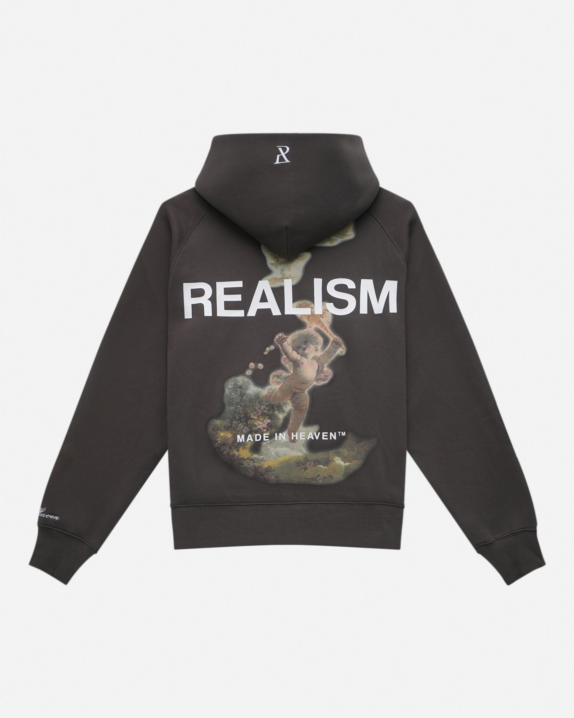SSS Realism Realm of Angels Zip Hoodie - Asphalt Grey Men's & Women's Pullover for Casual Wear & Street Fashion