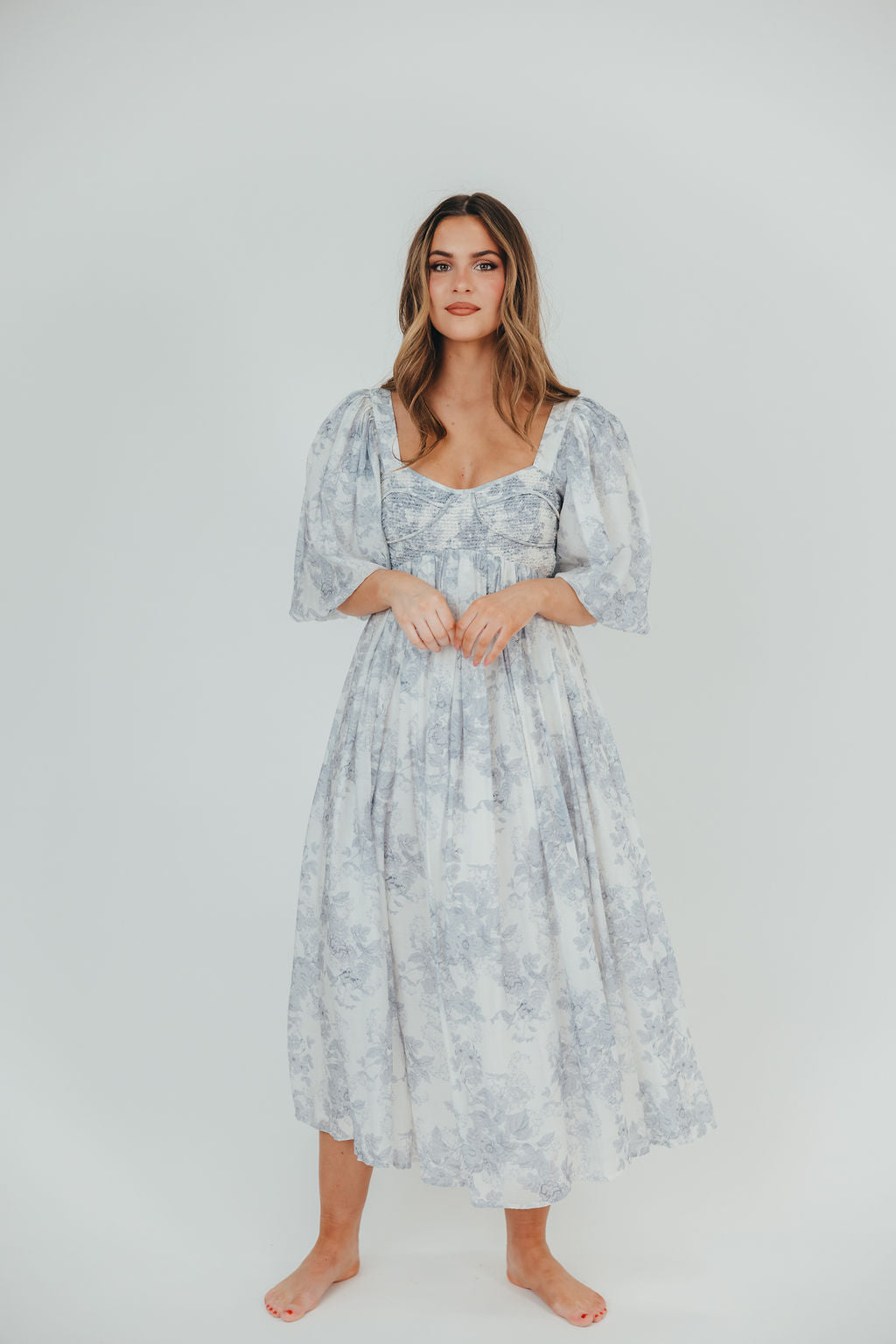 Harlow Maxi Dress - Light Blue Floral Maternity Dress | Bump Friendly & Size Inclusive (S-3XL) | Perfect for Pregnancy, Beach Vacations & Summer Weddings