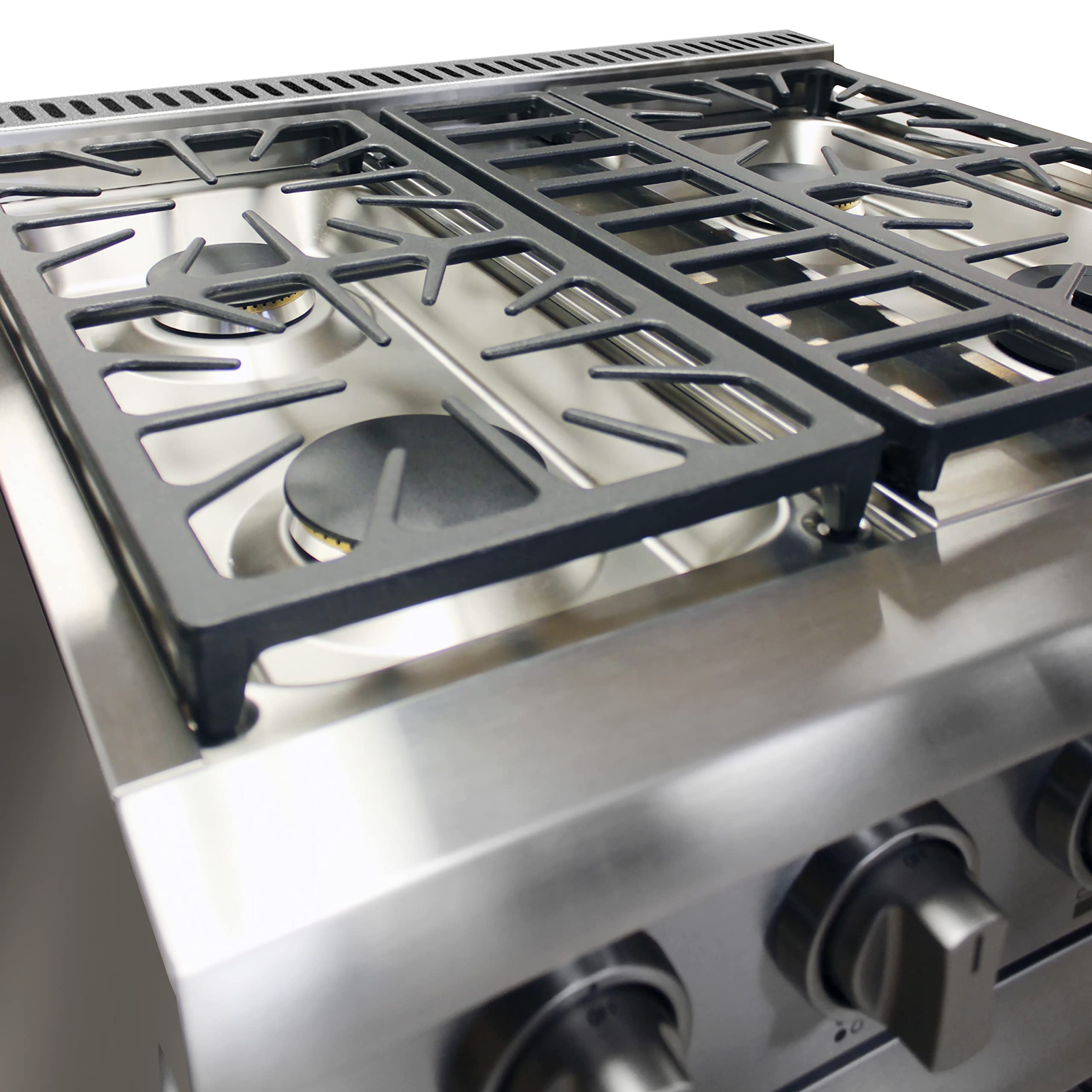 BRAMA 30-Inch Freestanding Gas Range with 4 Burner Cooktop - 4.2 Cu.Ft. Convection Oven, Broil Function & Continuous Cast Iron Grates - Stainless Steel Construction for Modern Kitchens - Perfect for Home Cooking, Baking & Entertaining