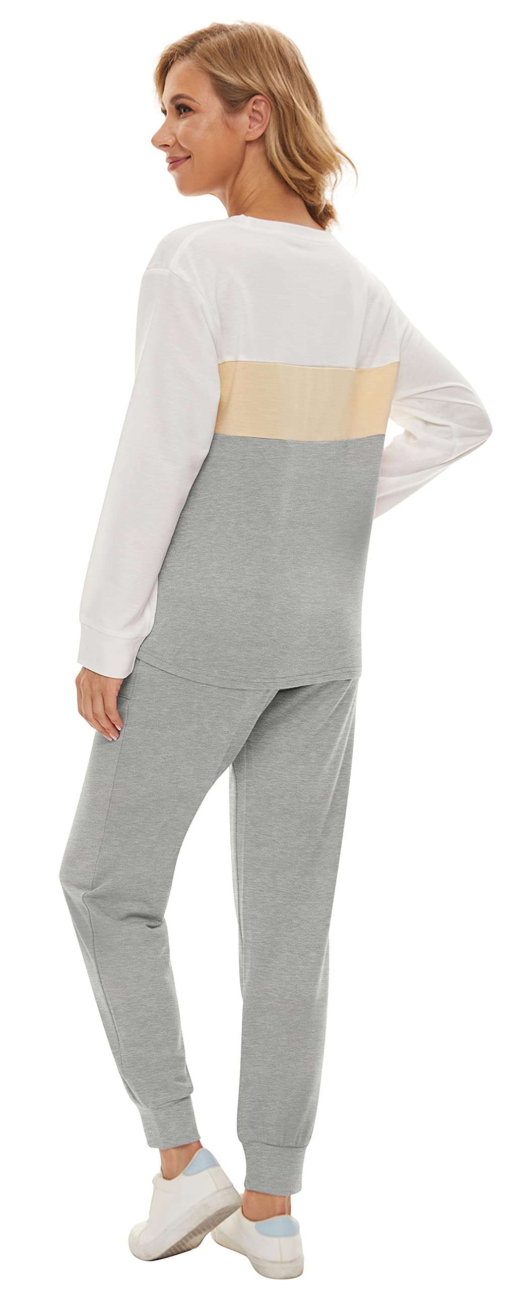 Fengbay Women's Two Piece Outfits - Long Sleeve Crewneck Pullover Tops & Pants Sweatsuit Lounge Set with Pockets | Cozy Loungewear for Home, Yoga, Travel & Casual Wear