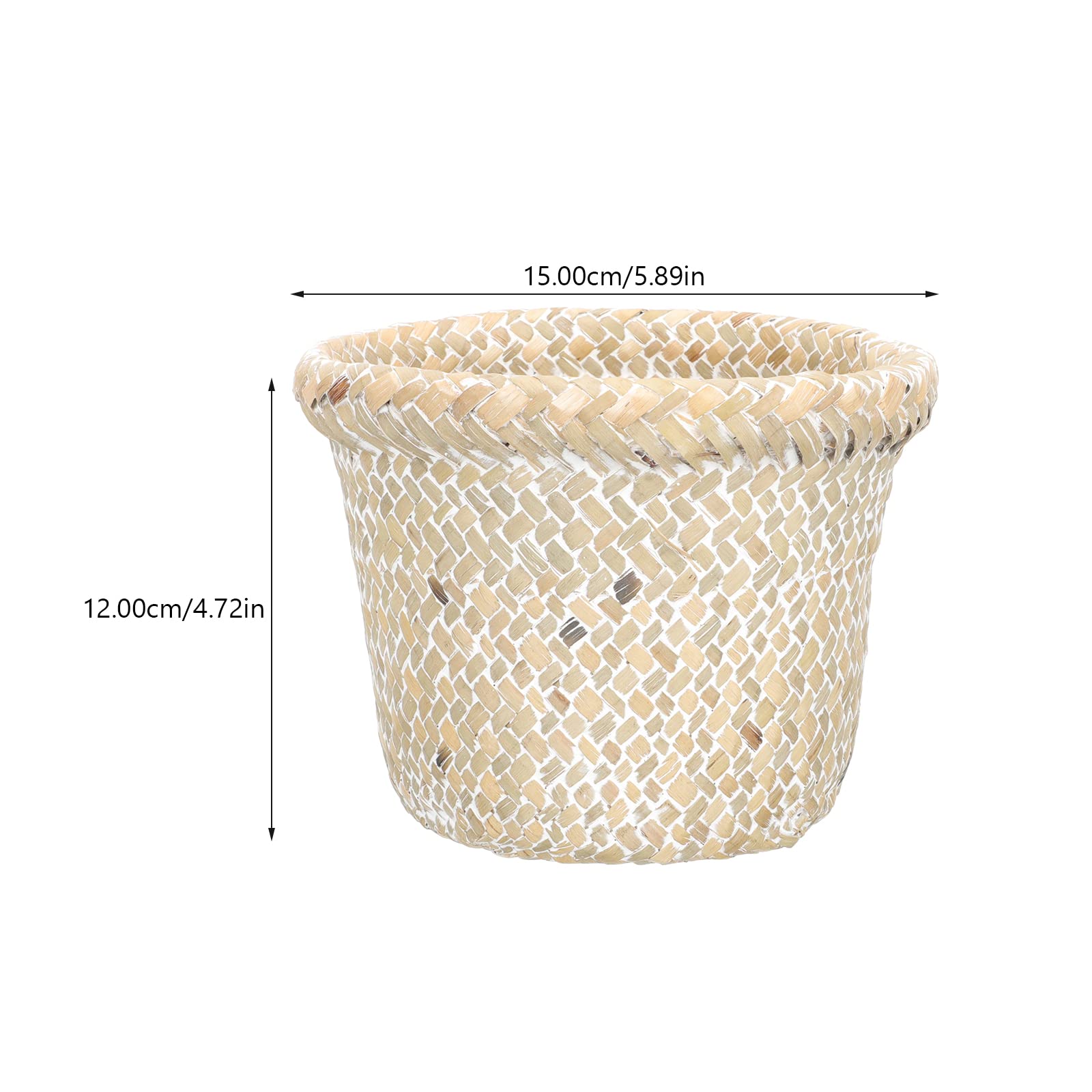 2-Pack Woven Jute Trash Baskets - Eco-Friendly Small Wastebasket for Office Desk, Bathroom & Bedroom - Mini Storage Bin with Handles for Home & Office Organization (Natural Fiber, Desktop Size)