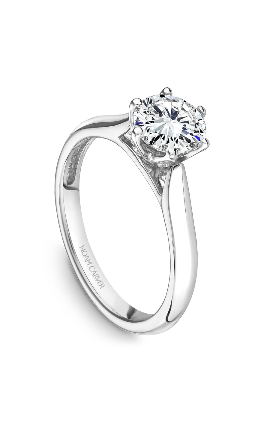 Noam Carver B200 01A Bridal Engagement Ring - Elegant Diamond Wedding Band for Women, Perfect for Proposals & Anniversaries