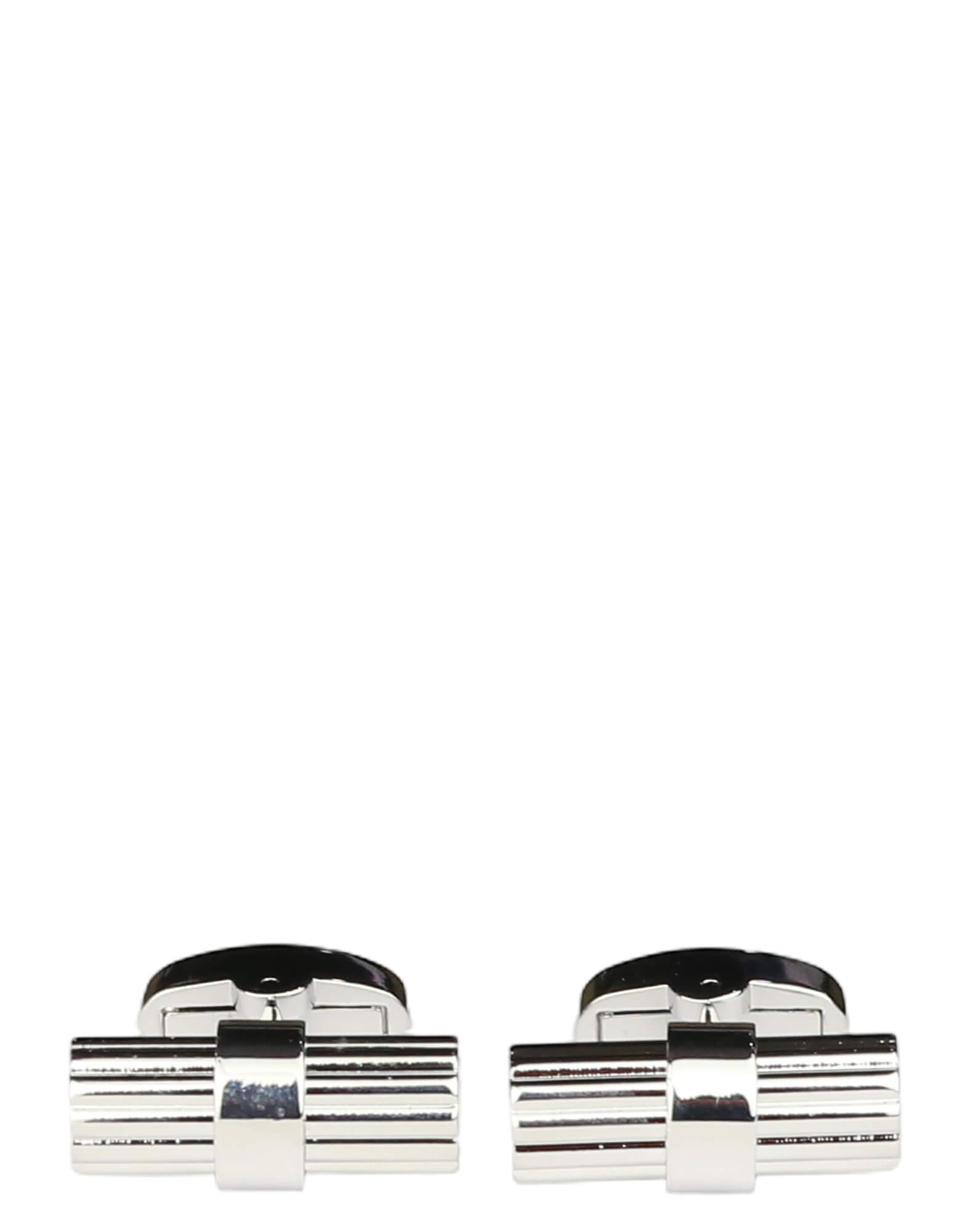 DÉCLIC Ribbed Bar Cufflinks for Men - Sterling Silver Dress Shirt Accessories - Perfect for Weddings, Business Meetings & Formal Events