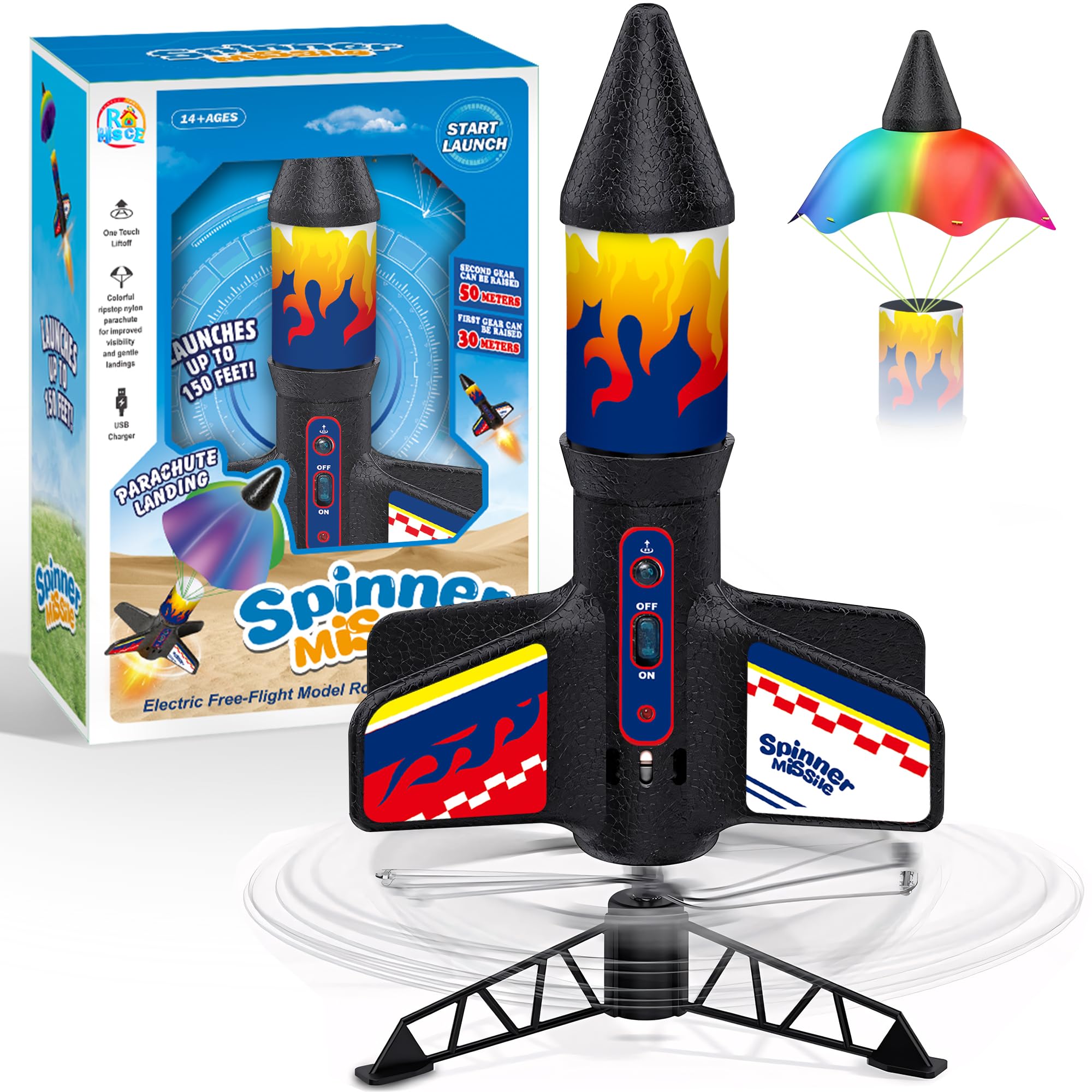High Flying Rocket Launcher Kit with Launch Set - STEM Toy for Kids Ages 8-12 | Outdoor Science Experiment, Birthday & Children's Day Gift | Perfect for Backyard Play, School Projects & STEM Learning Activities