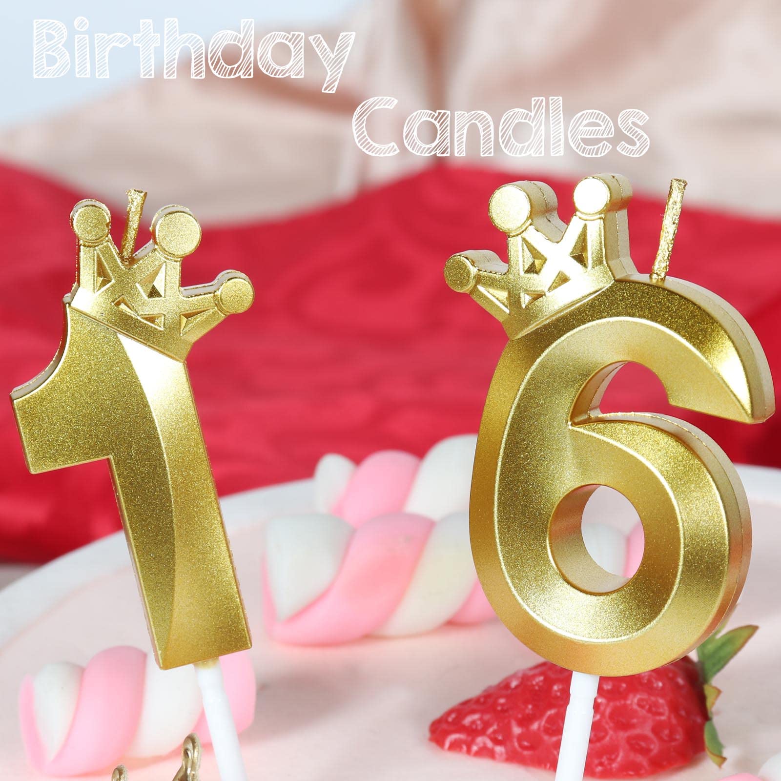 18th Birthday Cake Candles - Gold Number 18 with Crown Topper, 3D Design for Boys, Girls, Women & Men | Perfect for Birthday Parties, Weddings & Anniversary Celebrations | Cake Decorations & Party Supplies