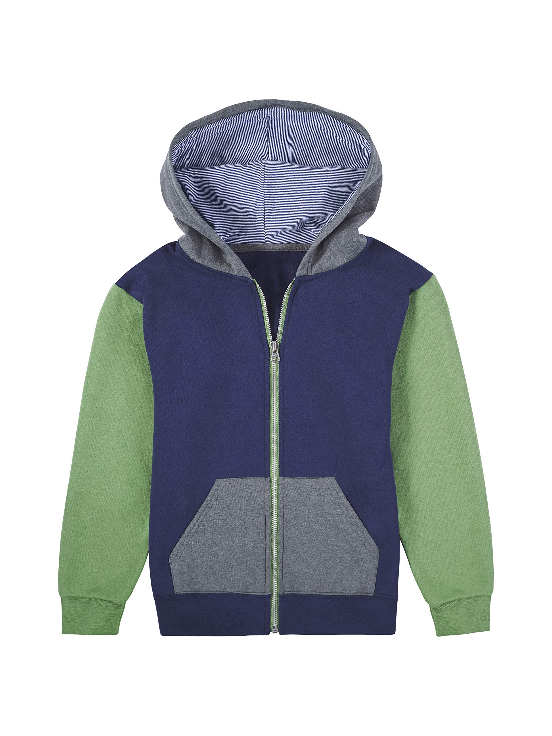Fruit of the Loom Boys' Fleece Sweatshirt Hoodie & Sweatpants Set - Full Zip Navy/Green Small | Cozy Winter Outfit for School & Play
