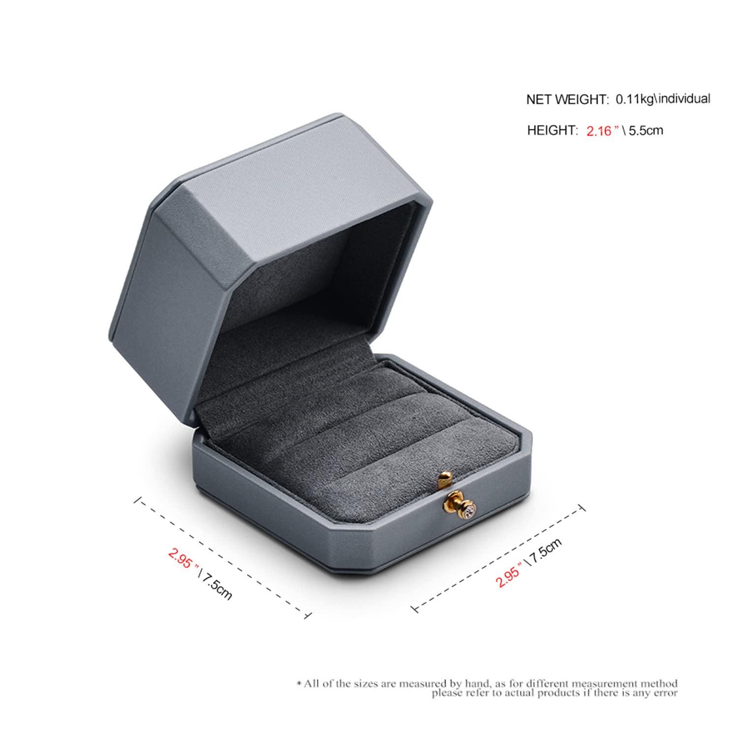 Premium PU Leather Dual Ring Box - Wedding Proposal Engagement Ring Holder Gift Case for Couples - Perfect for Ceremonies, Anniversaries & Romantic Surprises
