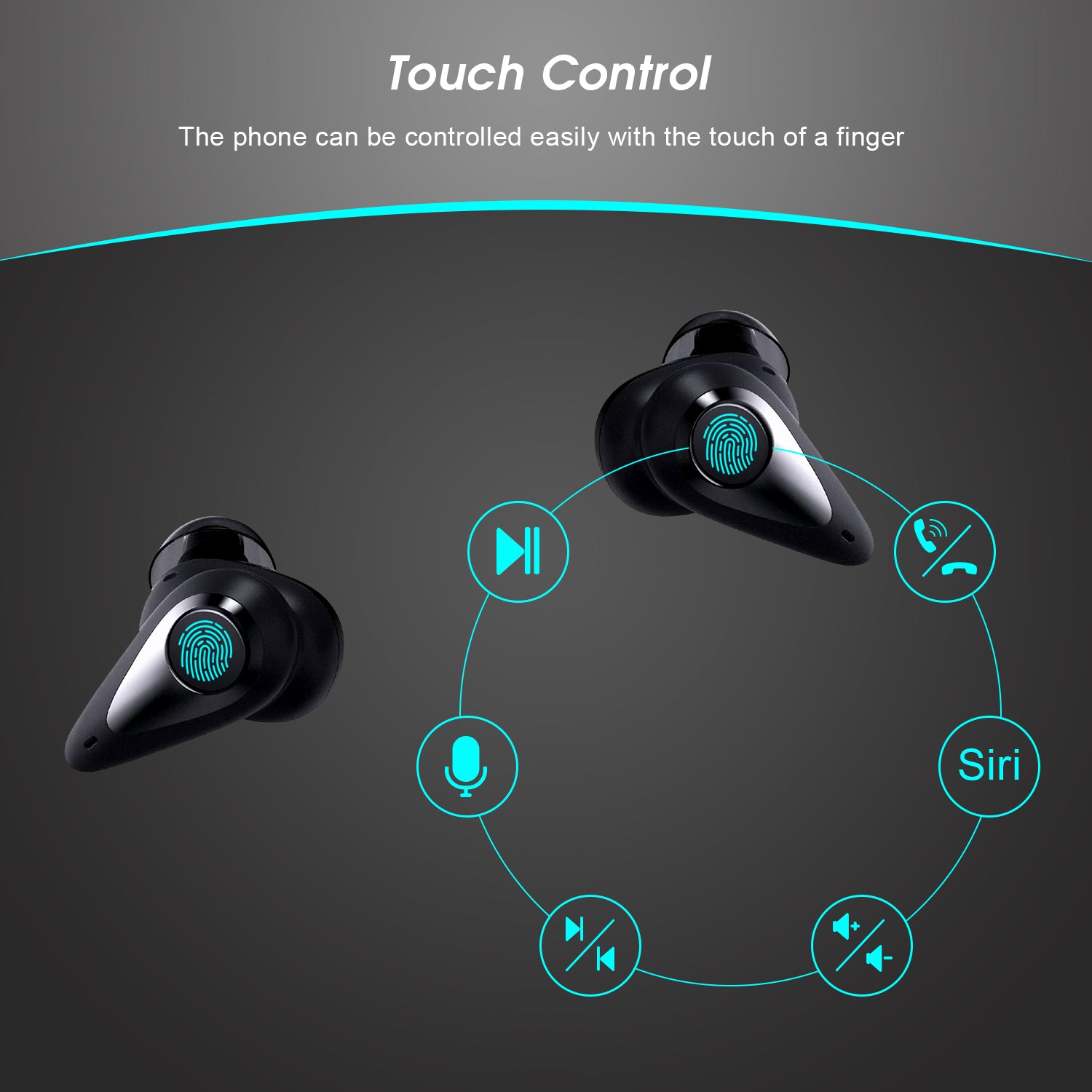 Refurbished TWS Bluetooth 5.0 Wireless Earbuds with Charging Case, Touch Control & Built-in Mic - Perfect for Gym, Running & Travel