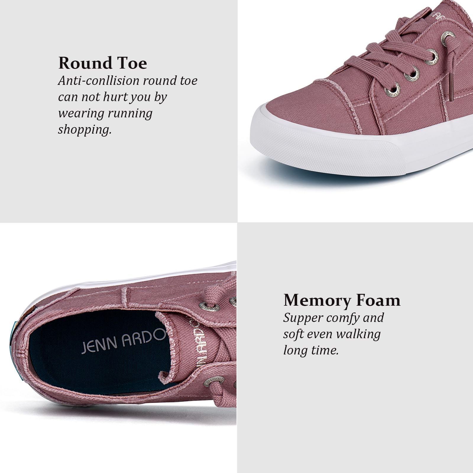 **JENN ARDOR Women's Slip-On Sneakers - Low Top Canvas Loafers for Casual Wear, Tennis & Fashion | Comfortable Walking Shoes for Everyday Use**