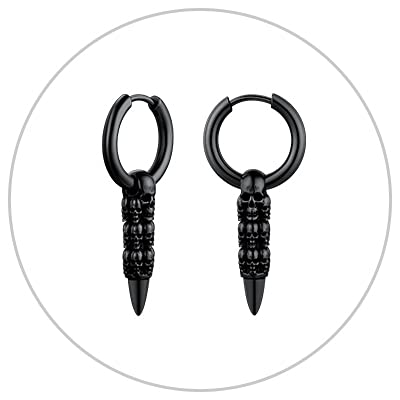 Bullet Skull Hoops-black