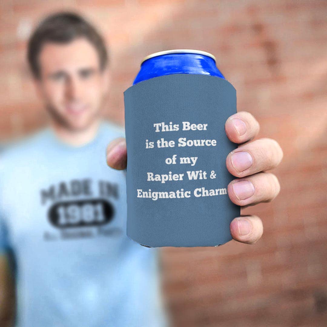 Personalized Custom Can Coolers 48-Pack - Engraved Text Coolie Sleeves for Drinks & Beverages - Perfect for Parties, BBQs, Tailgating & Outdoor Events - Blue