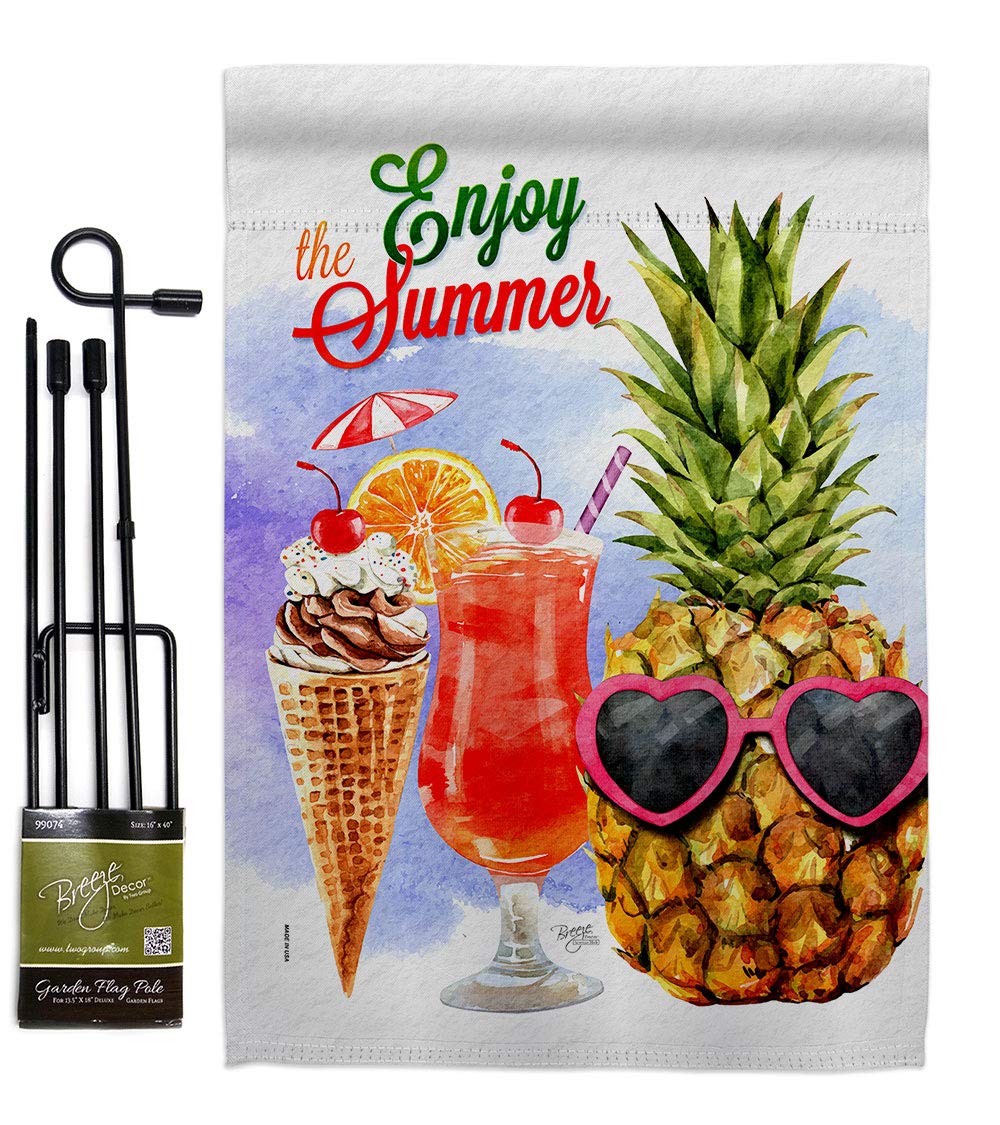 Summer Sweets Garden Flag Set - Beach Pool Party Decor - Made in USA