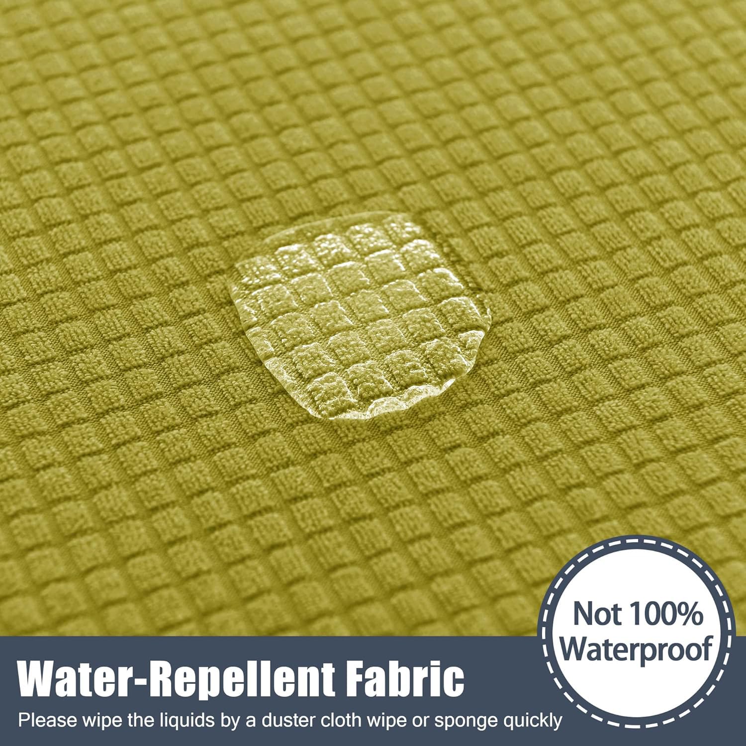 Waterproof Stretch Sofa Slipcover - Soft Elastic Furniture Protector for Couches with Kids & Pets | Olive Yellow Size M | Perfect for Living Room, Family Room & Pet-Friendly Homes