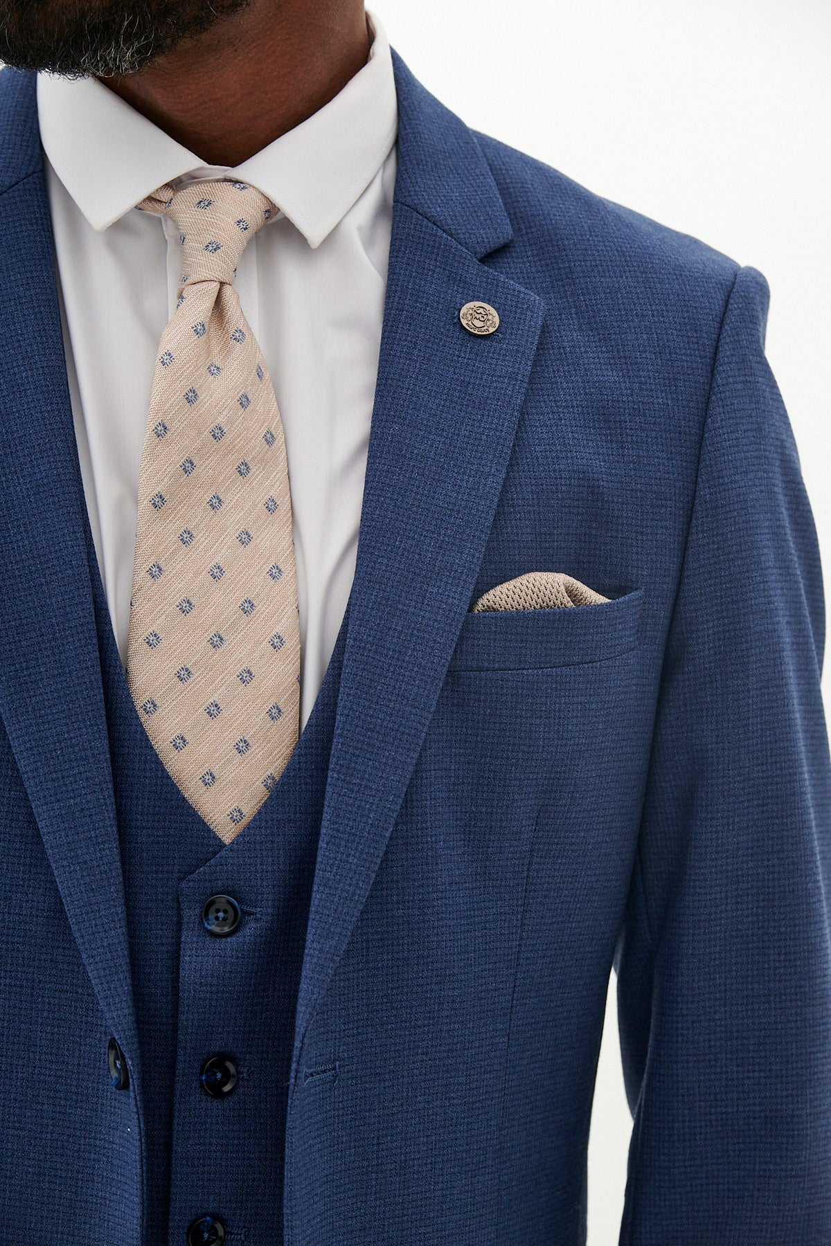 Everton Collection | ASHLEY Navy Blue 3-Piece Suit for Men - Perfect for Weddings, Business Meetings & Formal Events