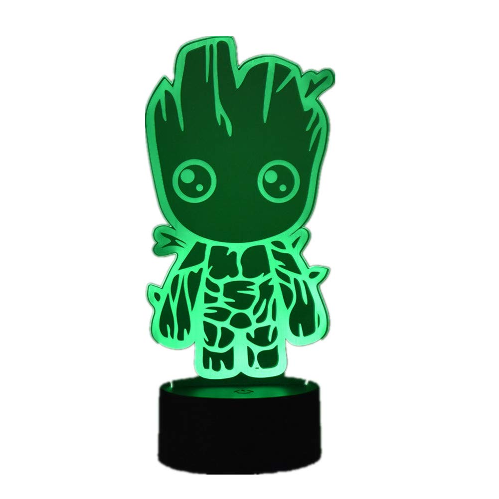 3D Colorful Groot LED Night Light - USB Touch 7 Colors & Remote Control 16 Colors, Anime Desk Lamp for Kids Room Decor, Birthday & Holiday Gifts - Perfect for Bedtime, Nursery, Gaming Room & Gift Giving