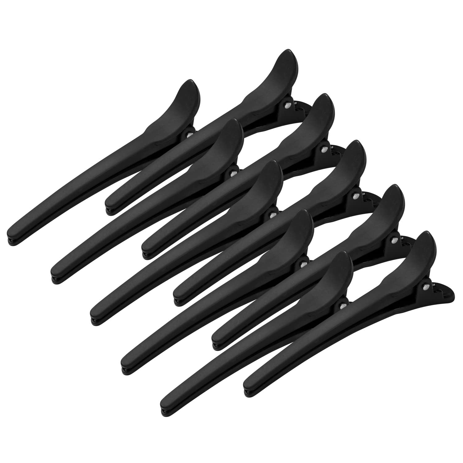 WANBY 12Pcs Black Alligator Hair Clips - Professional Plastic Duckbill Hair Clips for Styling, Sectioning & Volume - Durable Big Bite Hair Clips for Women, Salon Use & DIY Hairstyles at Home