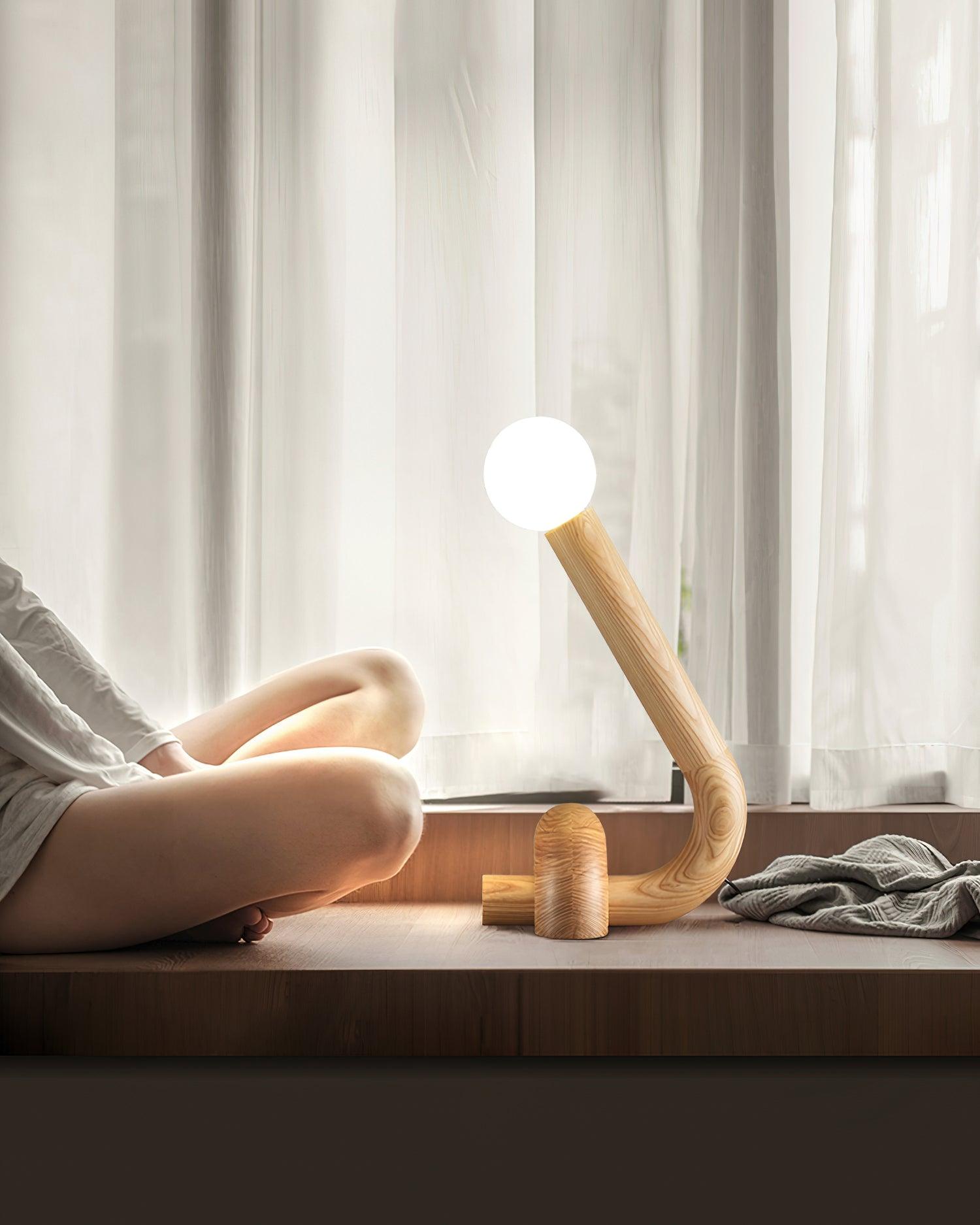 Elegant Curled Table Lamp - Modern Home & Office Lighting for Bedroom, Living Room, and Study - Warm White LED Desk Lamp with Adjustable Brightness