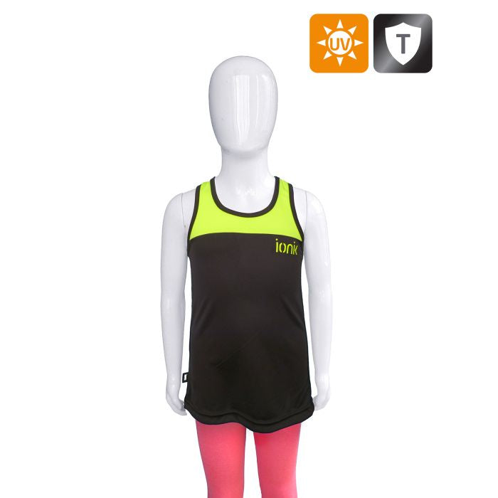 Ionik 2022 Junior 7331IB Two Tone Color Tank Top for Girls - Soft Cotton Blend Casual Summer Top for School, Sports & Everyday Wear