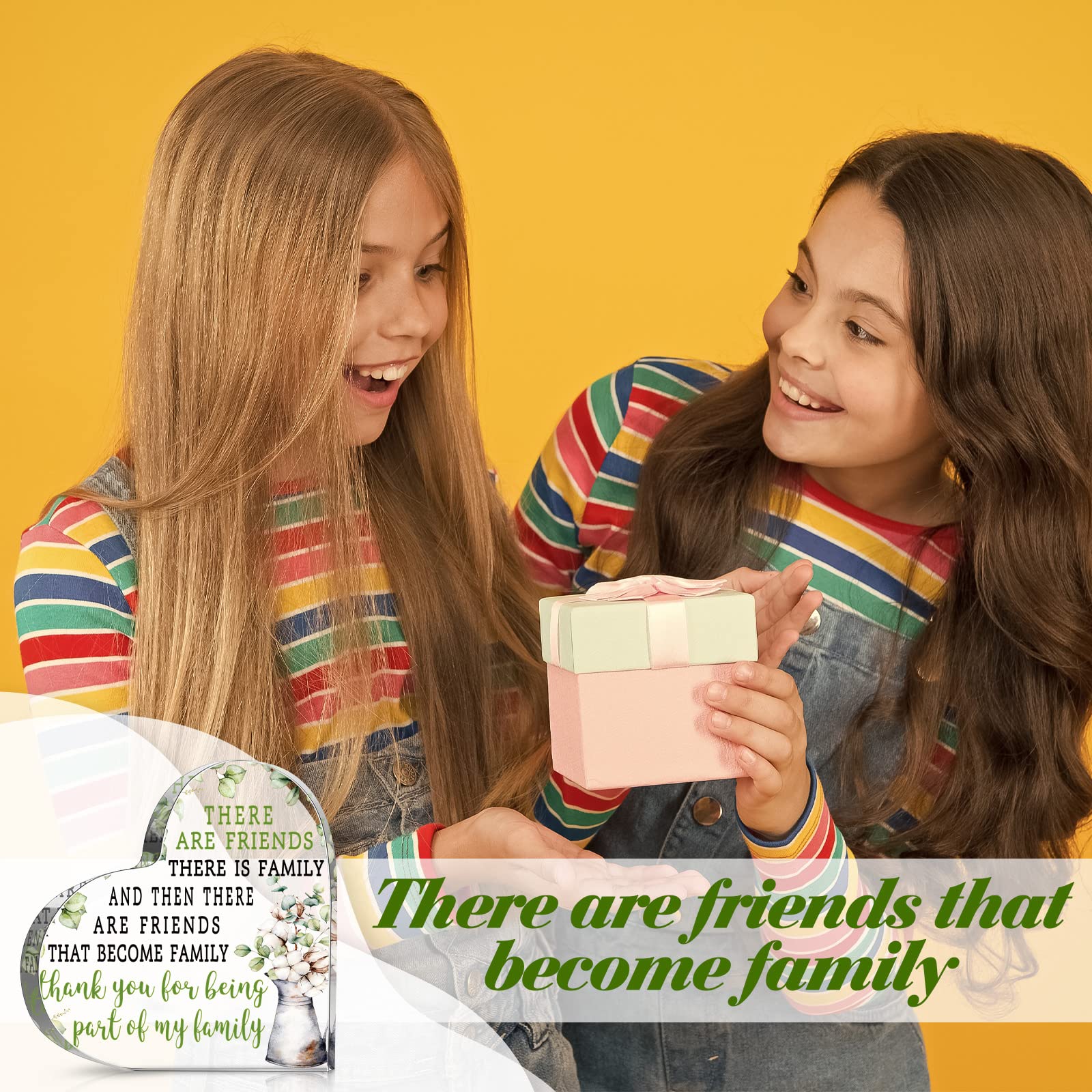 Chunful Friendship Gift for Women & Girls - Best Friend Acrylic Plaque, Birthday, Going Away, Retirement Keepsake, Eucalyptus Decor for Home, Office, or Dorm Room