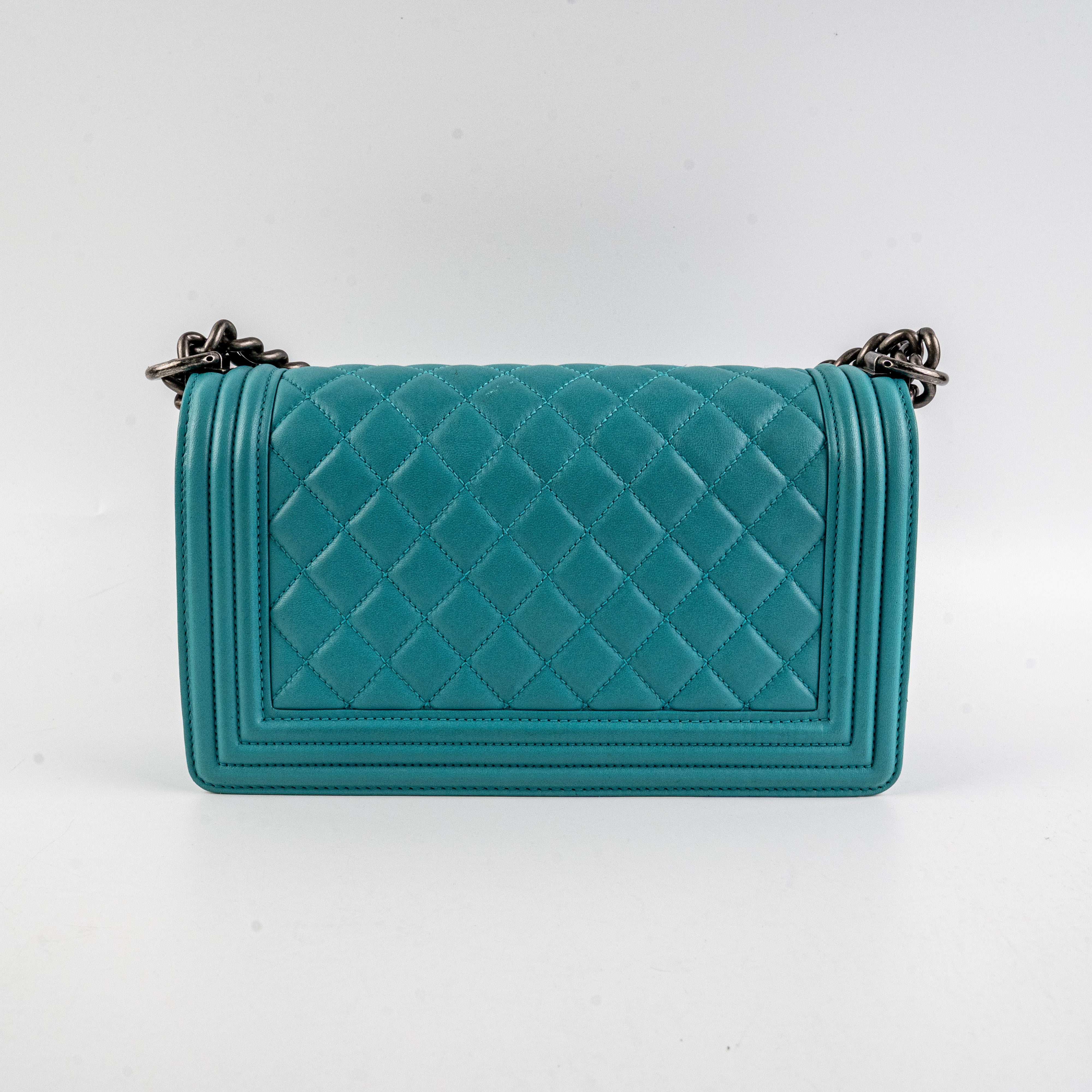Chanel Old Medium Boy Blue Leather Crossbody Bag - Luxury Designer Handbag for Women, Perfect for Parties, Dates & Everyday Use