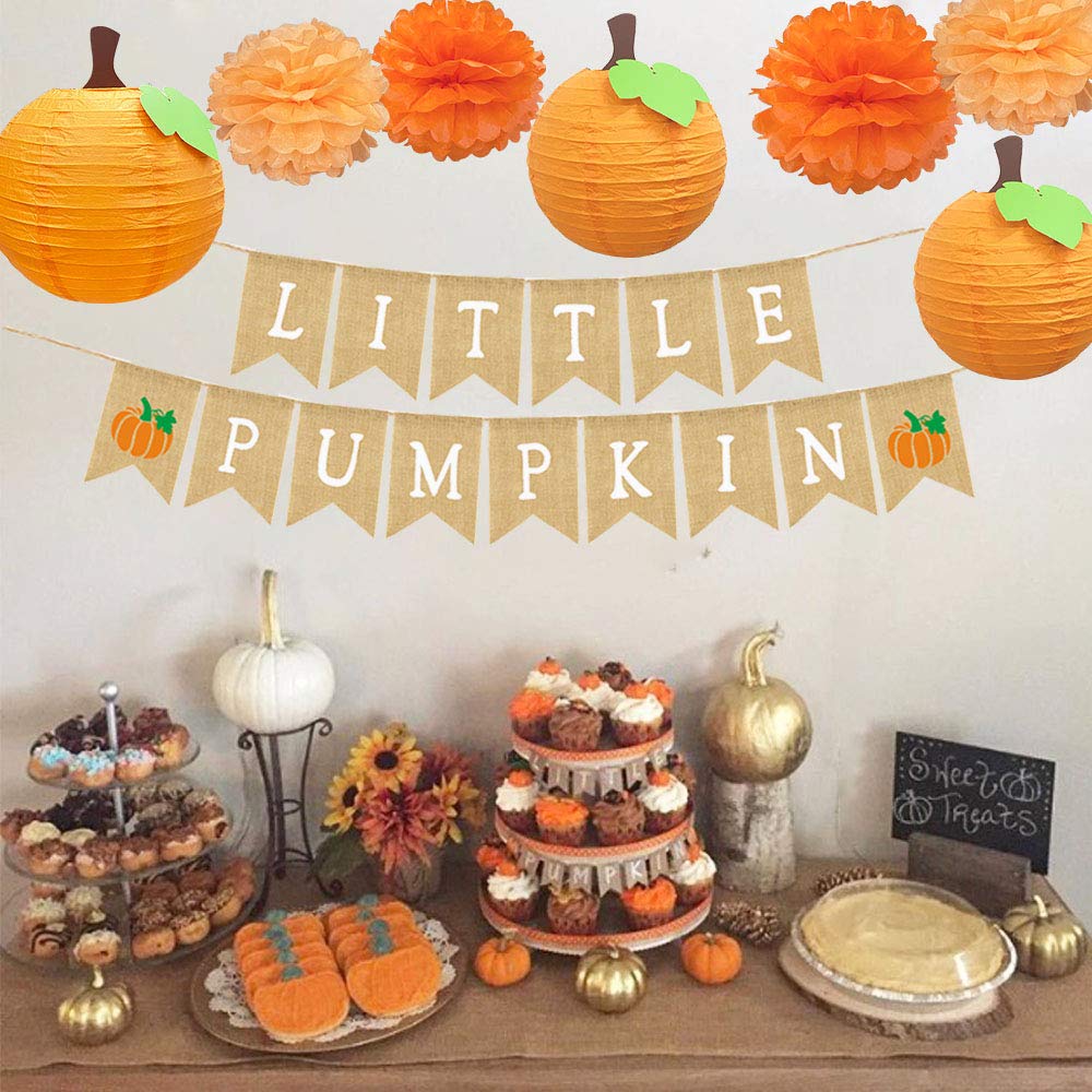 CHRORINE Fall Home Decor - Little Baby Pumpkin Party Decorations for 1st Birthday & Baby Shower | Autumn Classroom & Office Decor for Thanksgiving, Halloween, and Seasonal Celebrations