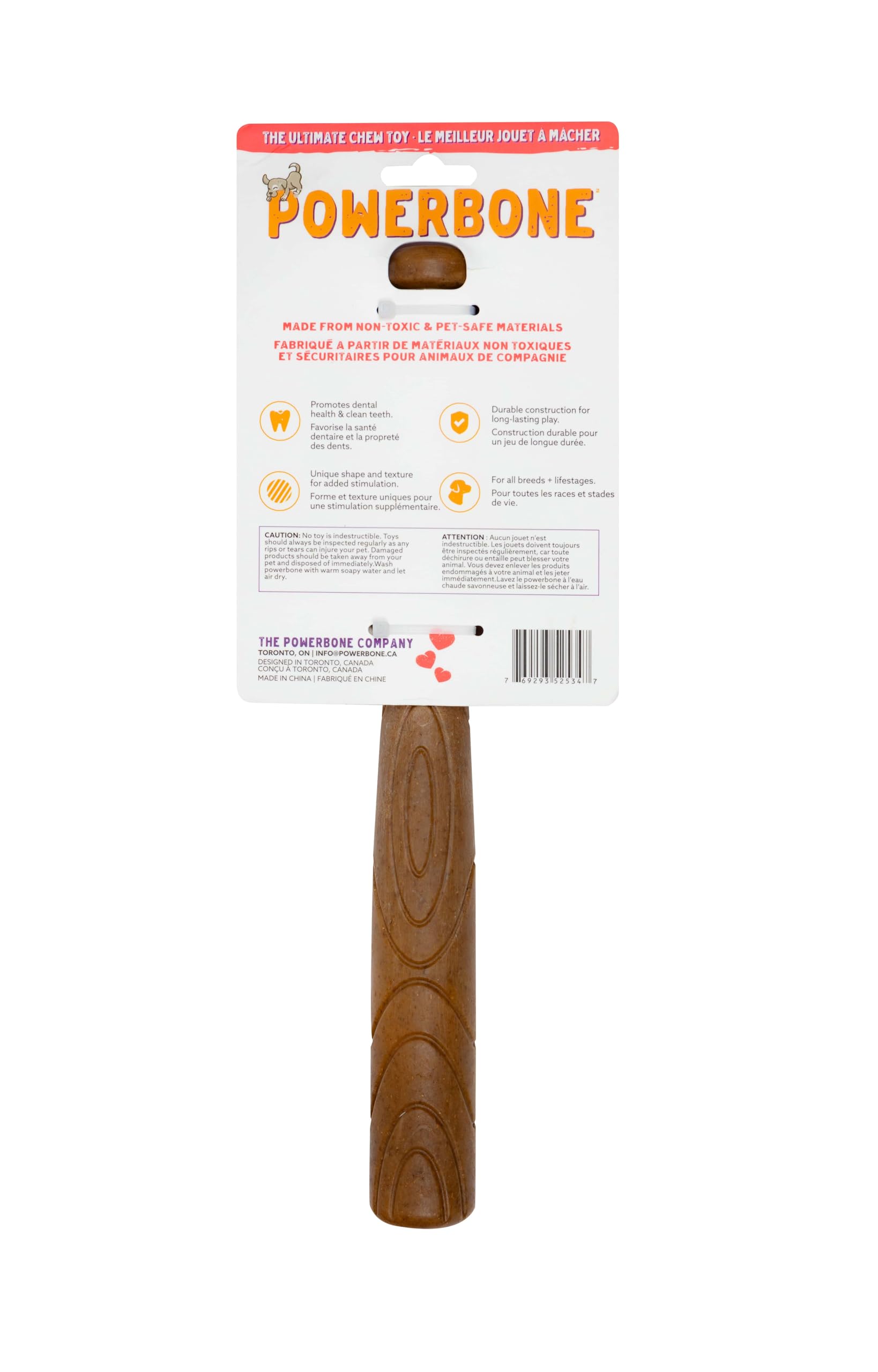 THE CHEW CLUB POWERBONE - Ultra Durable Baseball Bat Dog Toy for Aggressive Chewers | Heavy-Duty Nylon & Bamboo Chew Toy for Large Dogs | Long-Lasting Teething Solution for Puppies and Adult Dogs | Perfect for Playtime, Training, and Anxiety Relief