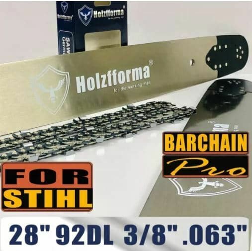 Holzfforma® 28-Inch Chainsaw Guide Bar & Full Chisel Saw Chain Combo - 3/8
