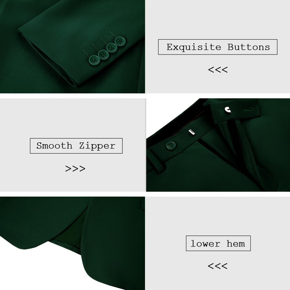 3 Piece Slim Fit Men's Suits for Wedding & Prom - Formal Notched Lapel Tuxedo Jacket with Pants & Vest Set | Perfect for Groomsmen, Business Events & Special Occasions
