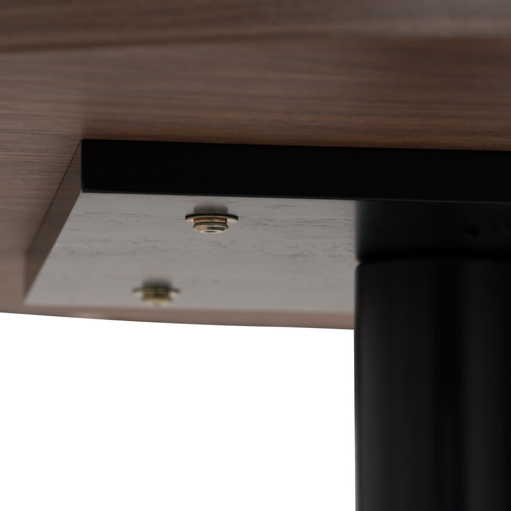 RUNDA 70cm Round Dining Table - Walnut & Black Finish - Perfect for Small Spaces, Breakfast Nooks & Cozy Kitchen Settings