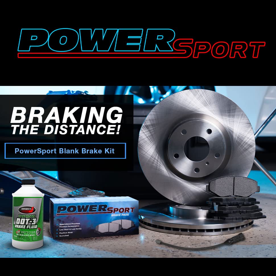 Premium Power Sport Front & Rear Brake Kit - Ceramic Brake Pads & Rotors with Sensor Wire BLBC.11004.62 | High-Performance Braking System for Motorcycles, ATVs & UTVs | Ideal for Off-Road, Racing & Daily Commuting